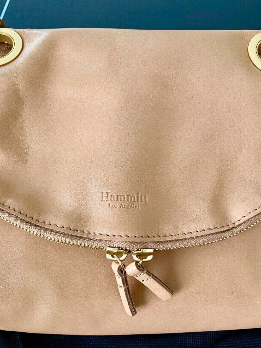 Hammitt Corey Leather Reversible Crossbody Bag Coast Mirage Brushed Gold Rivets - Picture 9 of 12